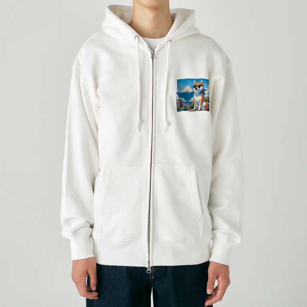 ピヨっこのサングラス犬　【銀次郎】 Heavyweight Zip Hoodie