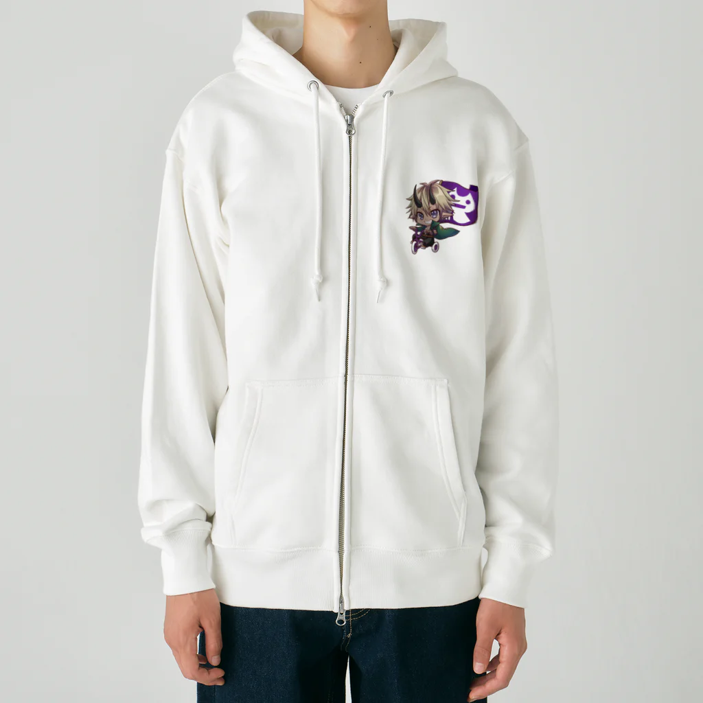 ロキのロキロキ団三輪車アバ雷炎ちゃん Heavyweight Zip Hoodie