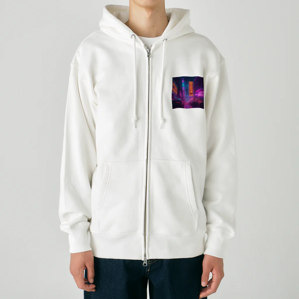 rico_121の雨のネオン街 Heavyweight Zip Hoodie