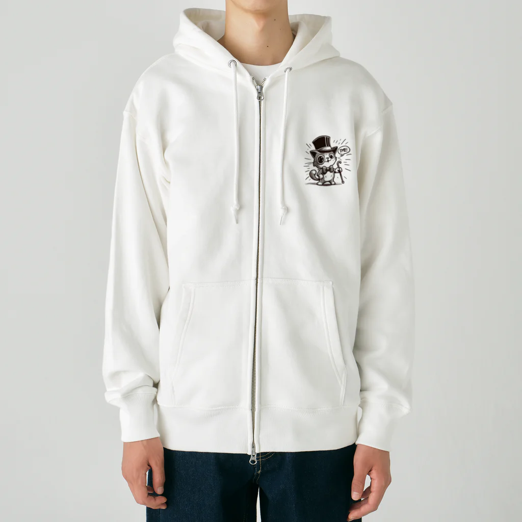 REI-AI-PONのハットを被ったねこ🐈 Heavyweight Zip Hoodie