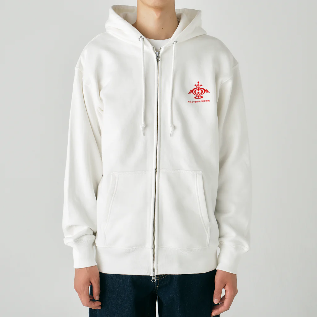 PRAYER'S CROWNの赤ロゴ　PRAYER'S CROWN Heavyweight Zip Hoodie