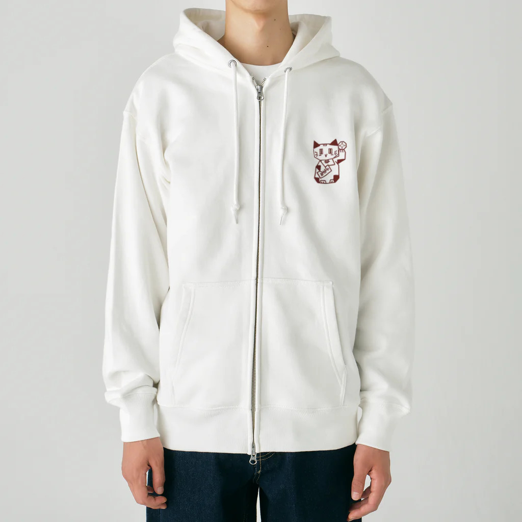 Lin Designのしかくい招き猫 Heavyweight Zip Hoodie