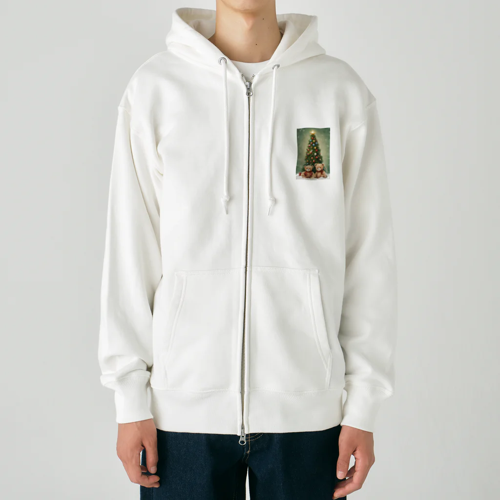 규리shopのテディーベア兄弟のクリスマス Heavyweight Zip Hoodie