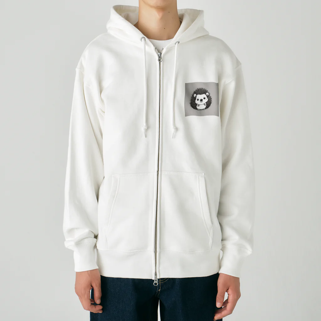 kaitya_の可愛いハリネズミ Heavyweight Zip Hoodie