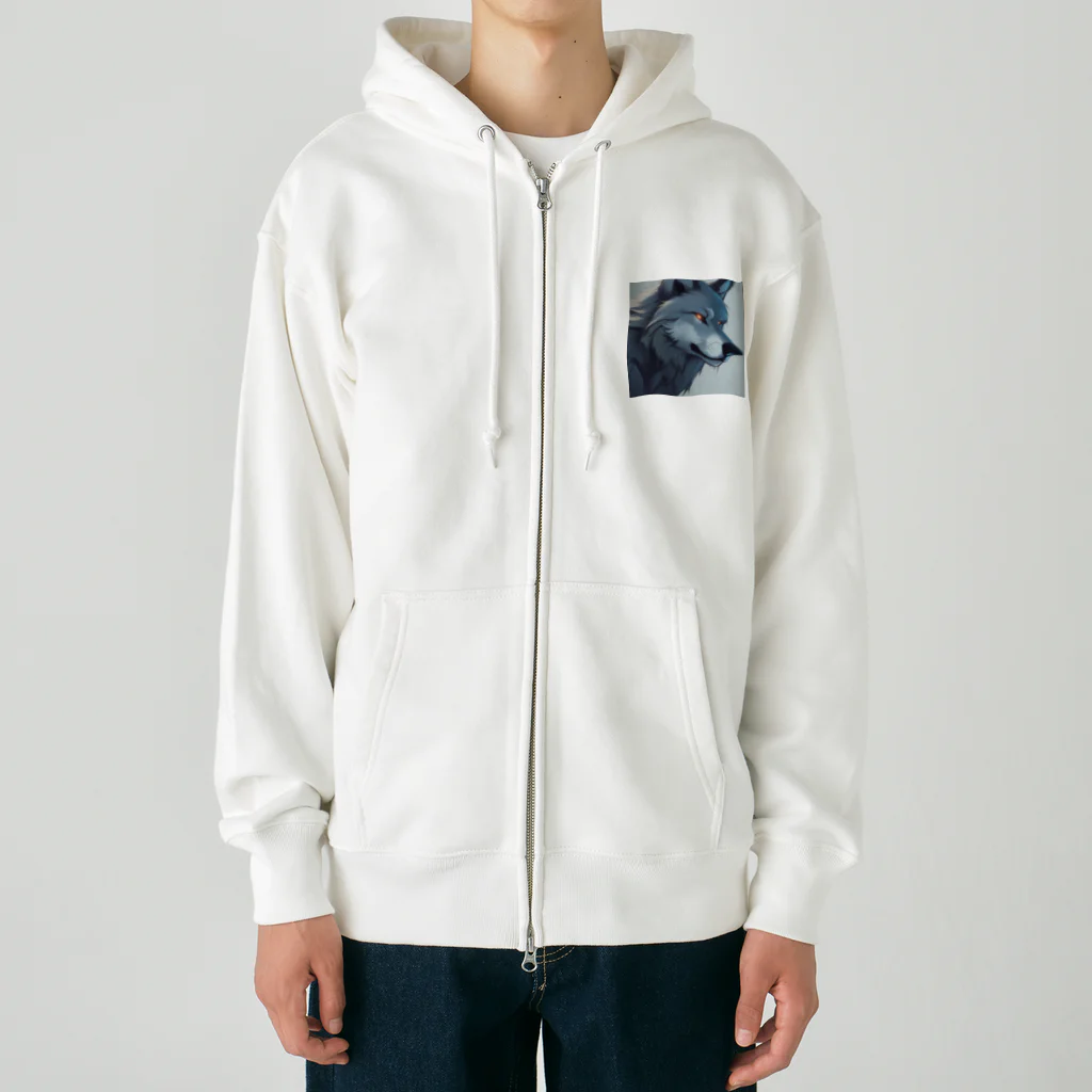 海坊主のグレイウルフ Heavyweight Zip Hoodie