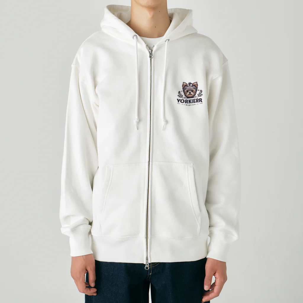 ガオのお店のかわいいヨークシャテリアのロゴ入りグッズ Heavyweight Zip Hoodie