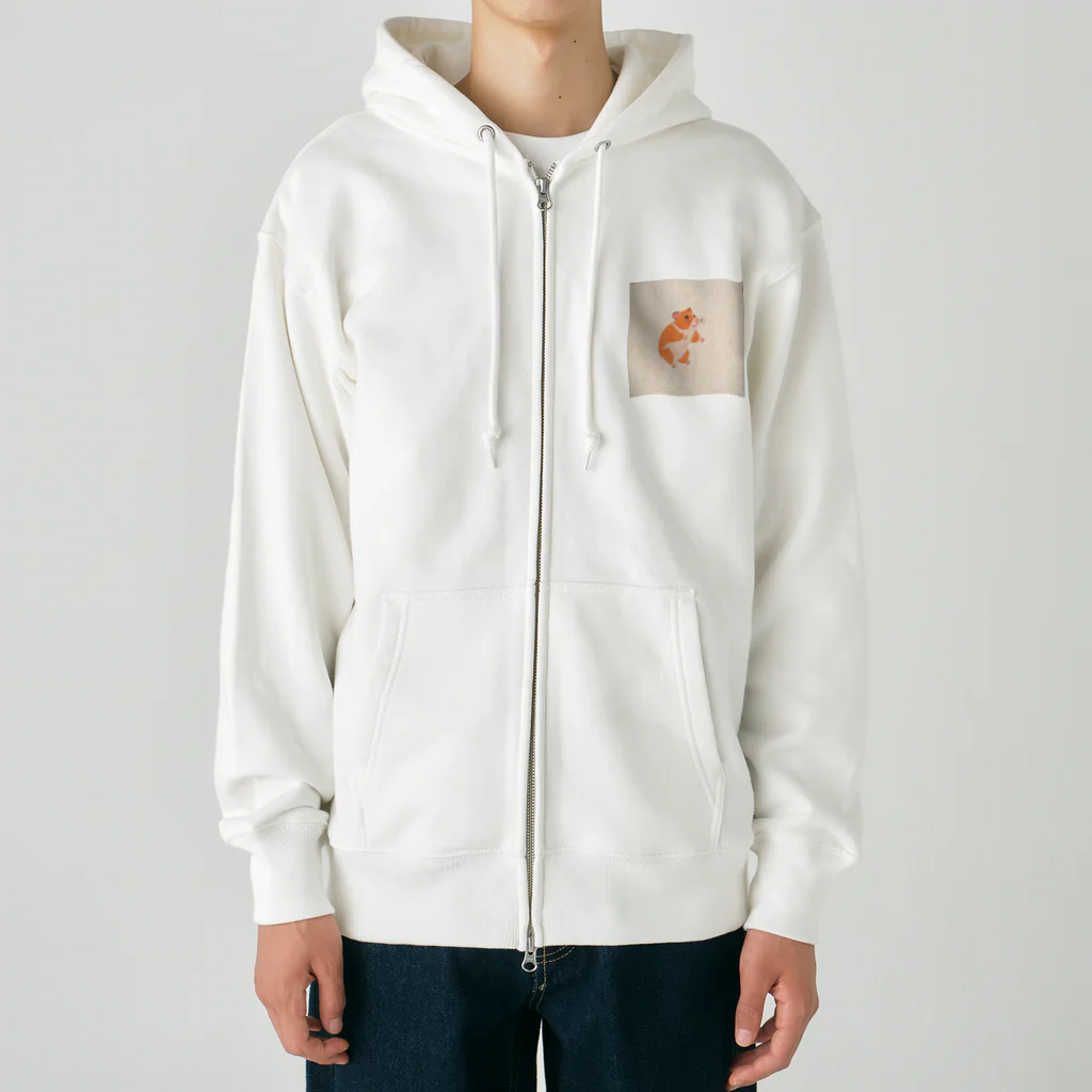 ひとやすみ　らいふのおもしろハムスター Heavyweight Zip Hoodie