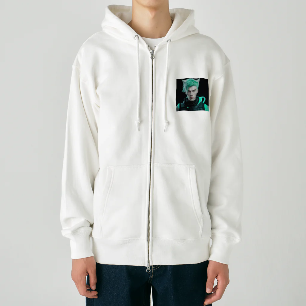 ZZRR12の緑の耳を持つ案内者の夢旅路 Heavyweight Zip Hoodie