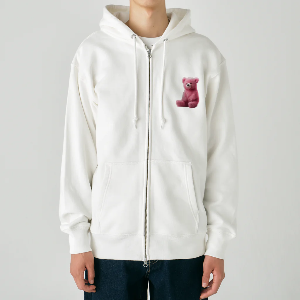 てくのちゃんのHARDCOREピンクのクマちゃん Heavyweight Zip Hoodie