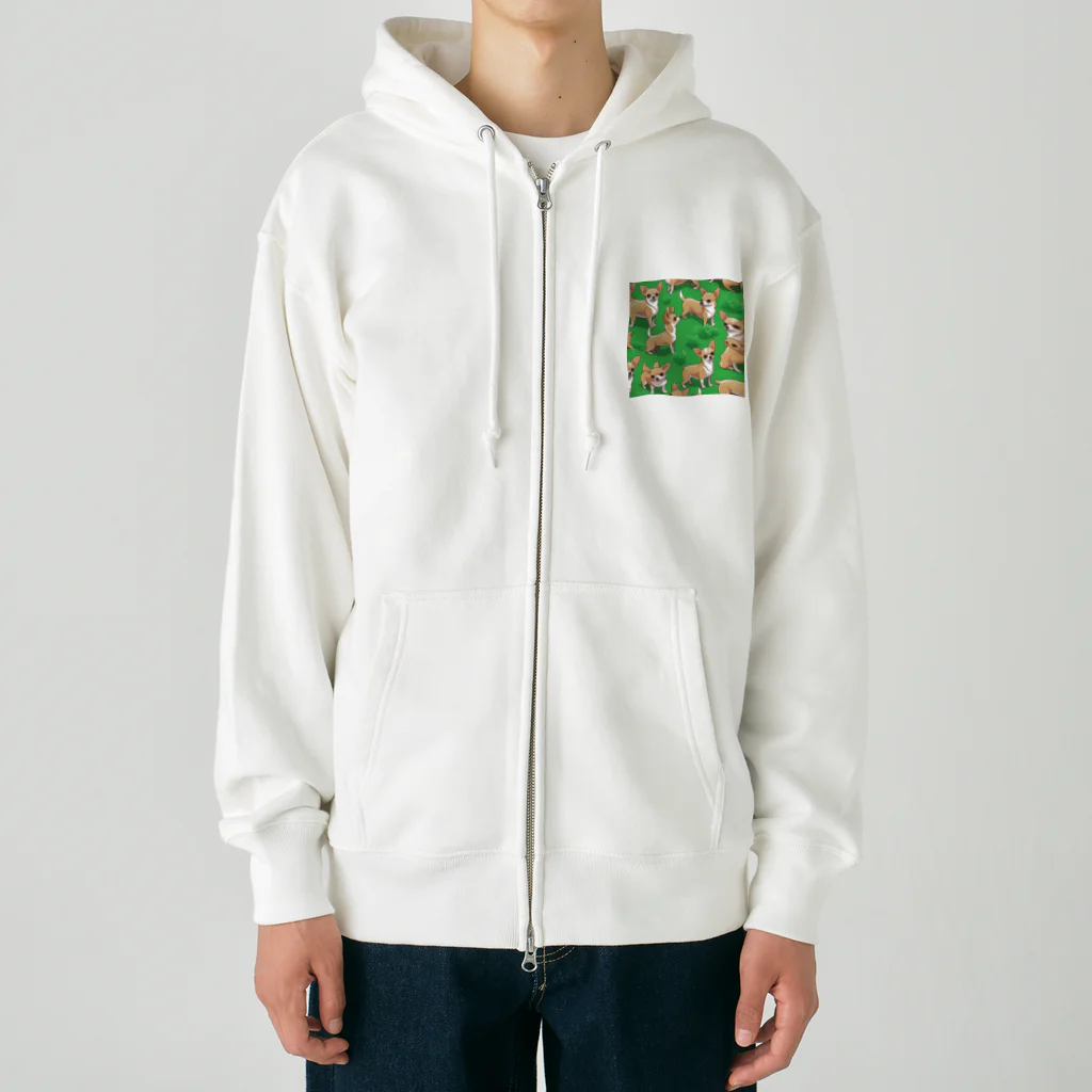 guppy_papaの小さな体に大きな魅力。ちわわのアートで心地よい癒しタイム Heavyweight Zip Hoodie