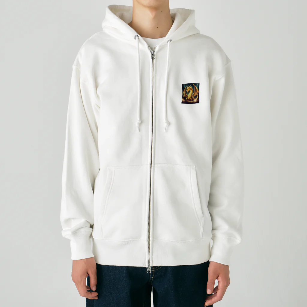 SUZURIの神々しいドラゴン Heavyweight Zip Hoodie