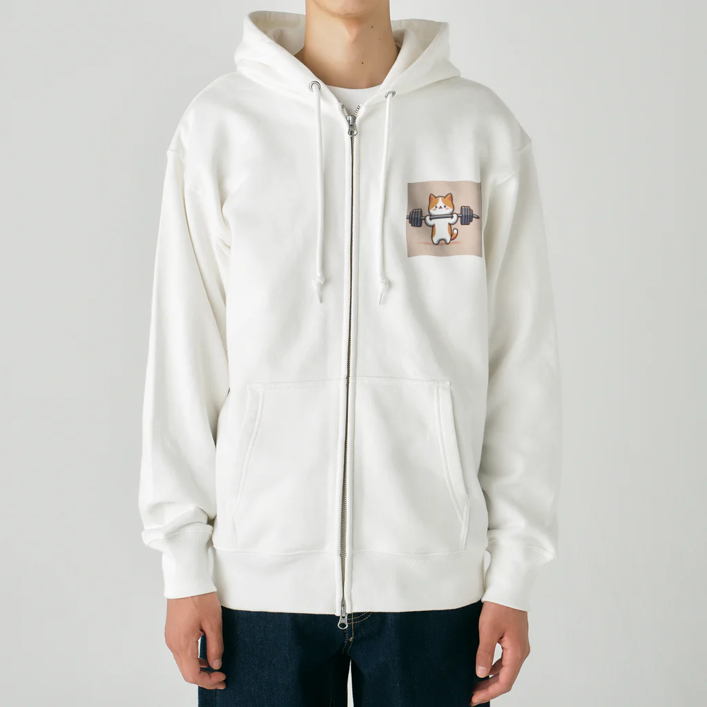 ibashunyaのアームカール猫 Heavyweight Zip Hoodie