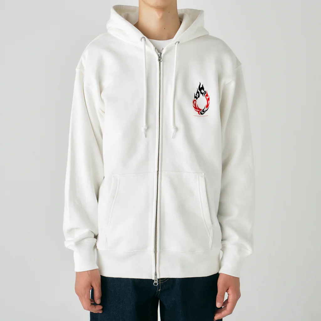 ファンシーTシャツ屋のクールなトライバル炎のタトゥーデザイン Heavyweight Zip Hoodie