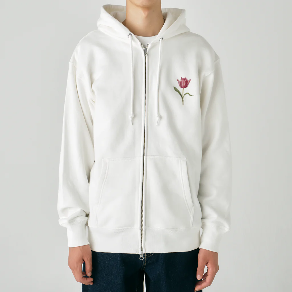 Q_kyuのアンティークチューリップ Heavyweight Zip Hoodie