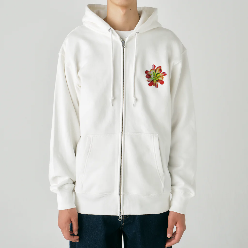 JaachanのSucculents series アエオニウム Heavyweight Zip Hoodie