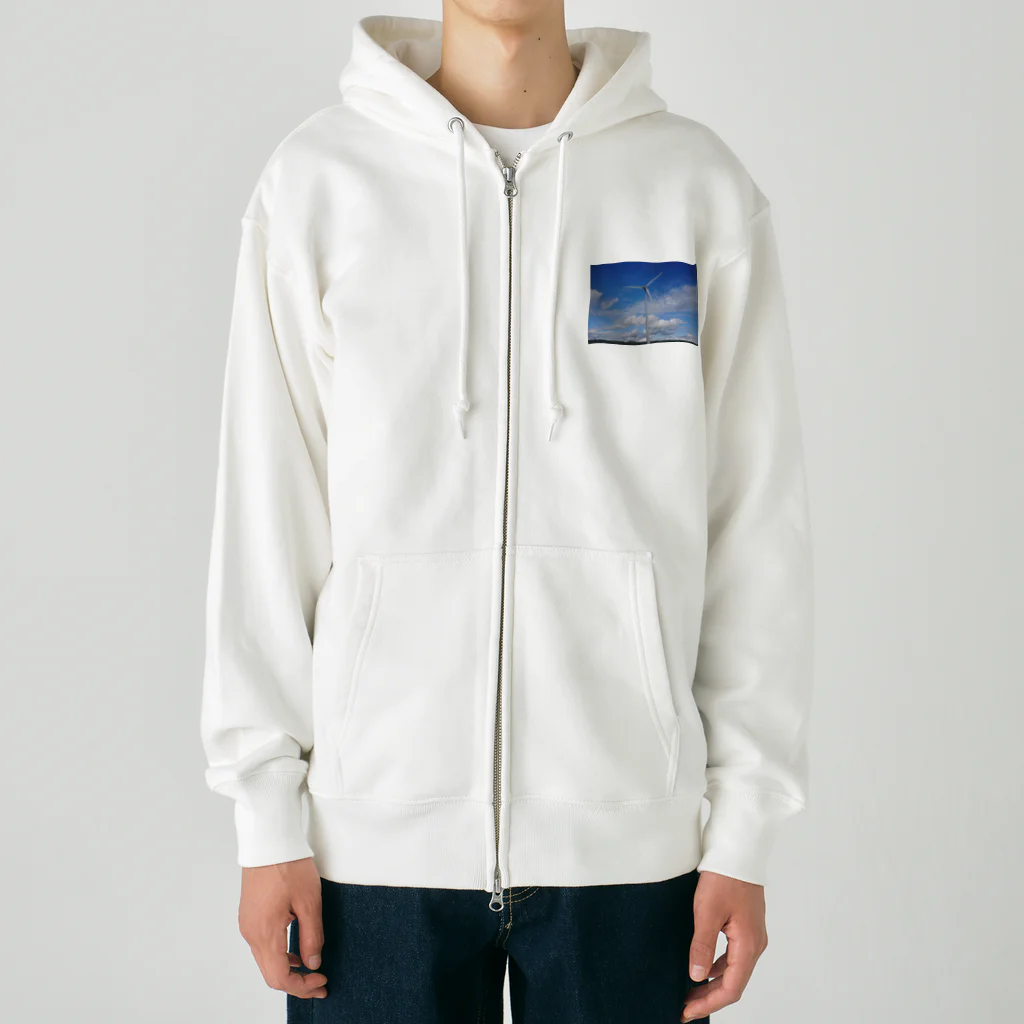 渡部　擁介の青い空と風車 Heavyweight Zip Hoodie