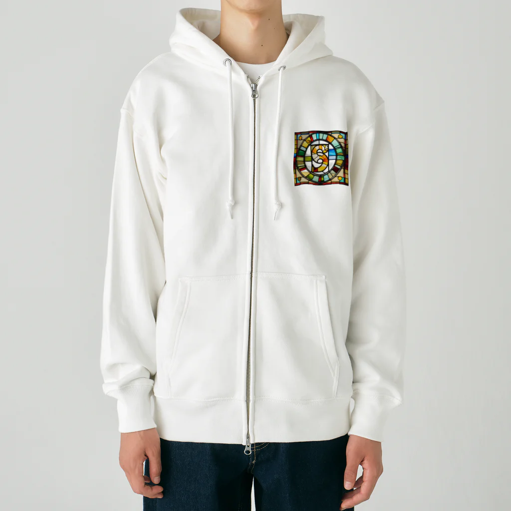 alphabet stained glassのstained glass S Heavyweight Zip Hoodie