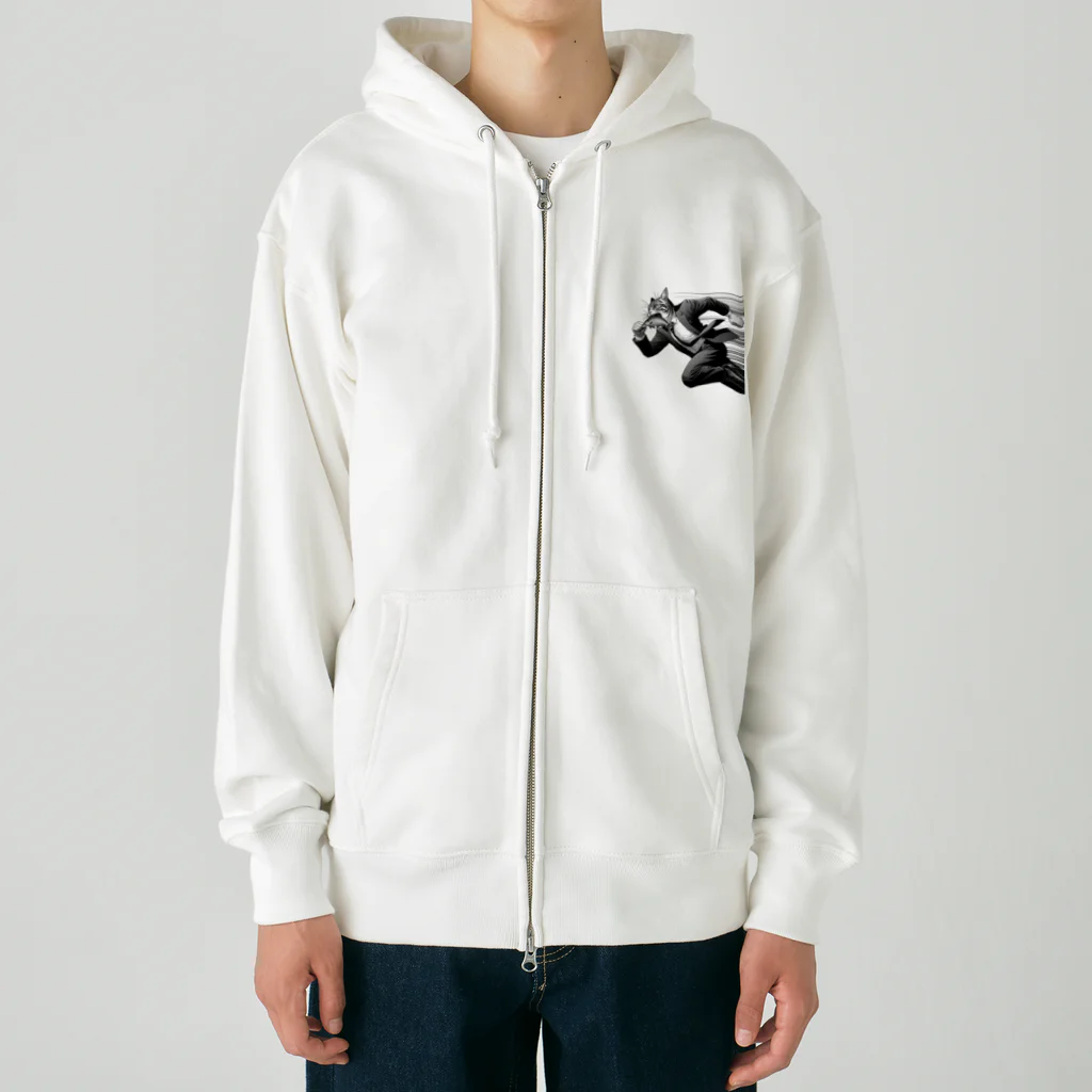 ありSHOPのビジネスキャットのランチタイム Heavyweight Zip Hoodie