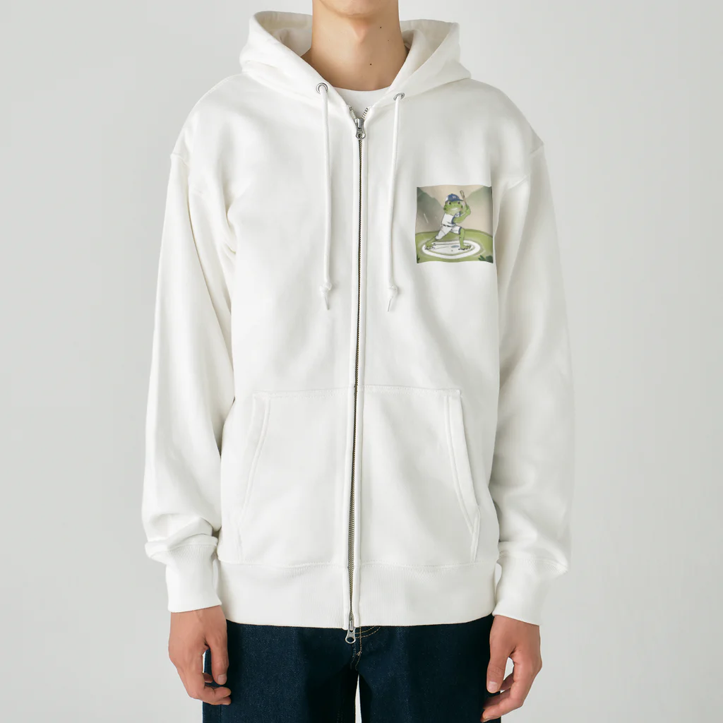 カエルグッズのバッターカエル Heavyweight Zip Hoodie