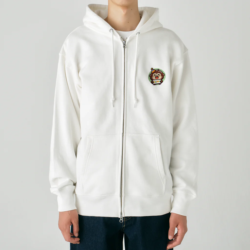 こけスライムのおみせのhappyゴリラ Heavyweight Zip Hoodie