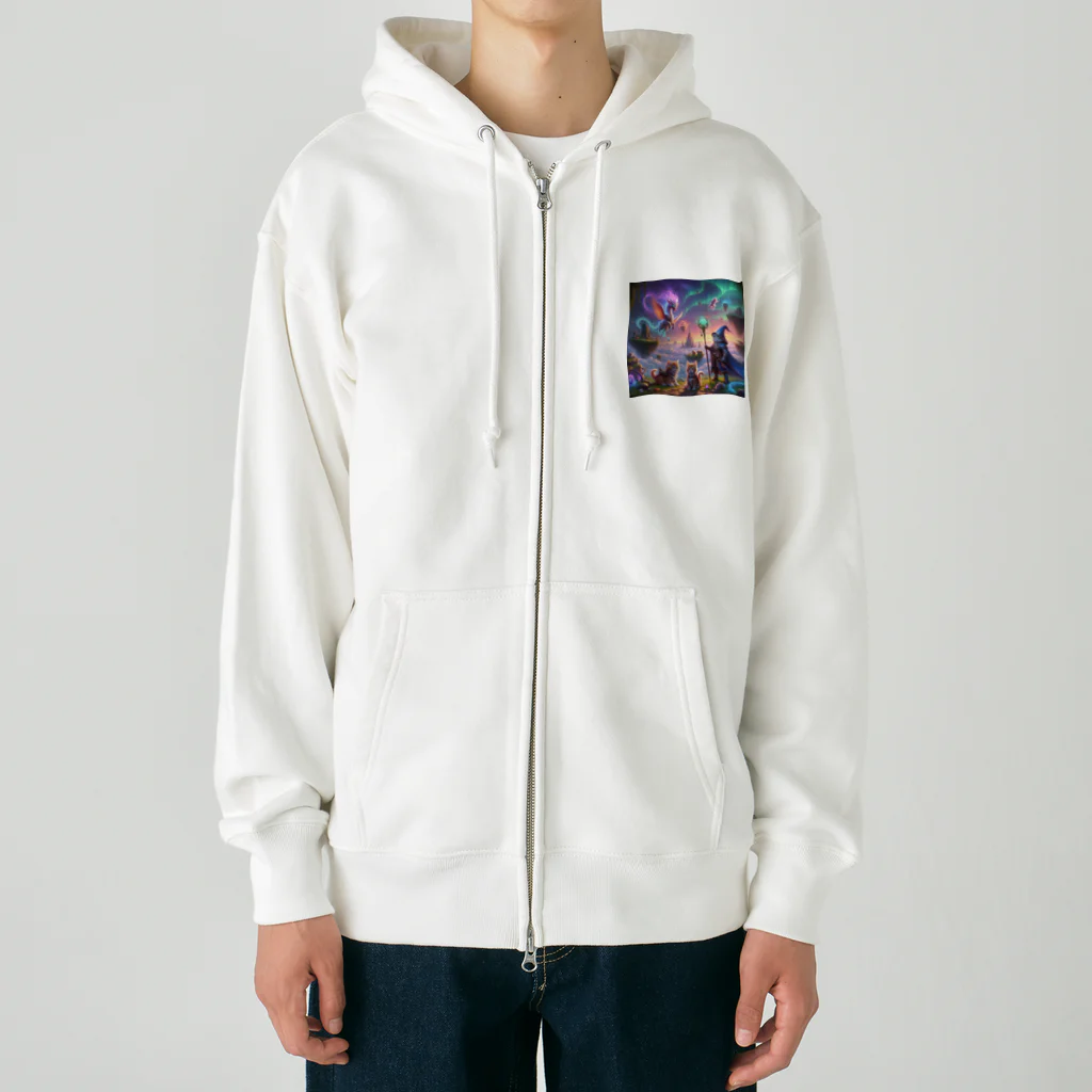 katohkouchiの勇気の子猫たちと魔法の戦い Heavyweight Zip Hoodie