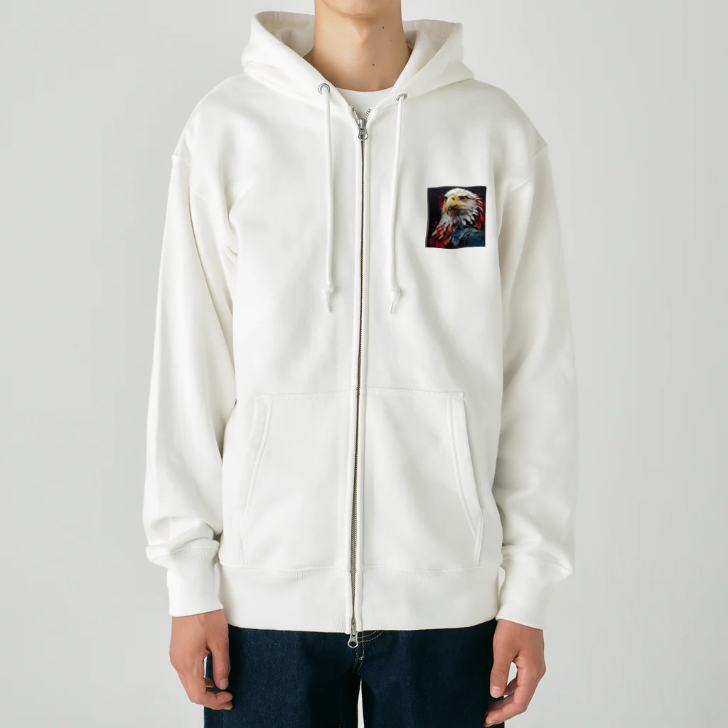 ryu_1137の凛とした鷲 Heavyweight Zip Hoodie