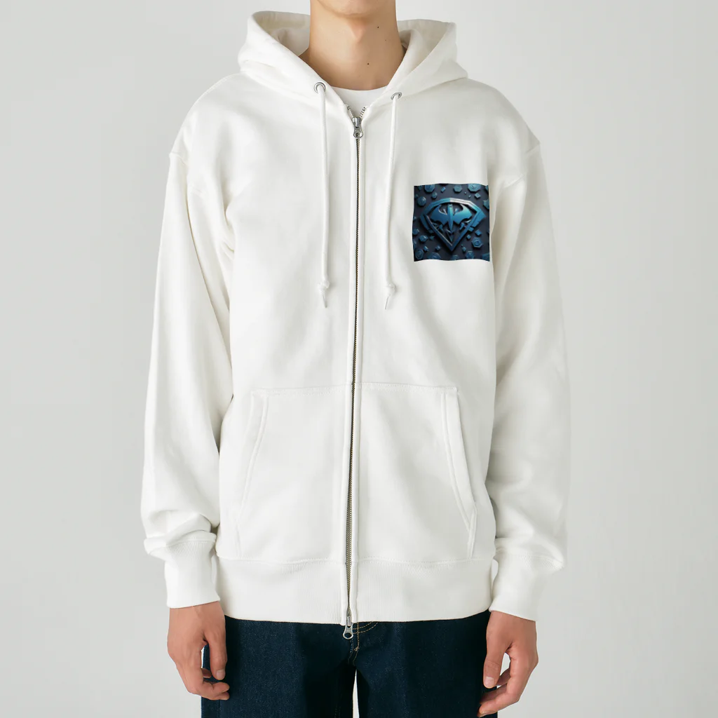 mori_393988のジオメトリックなスーパーヒーローシンボル Heavyweight Zip Hoodie