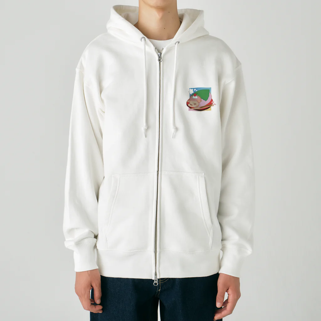 さちあきのおみせの季節のさくら餅ハリネズミ Heavyweight Zip Hoodie