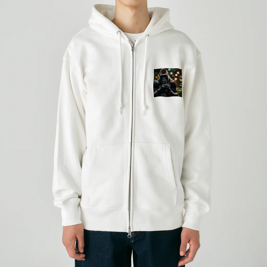 fumi_sportsのボイパしてるゴリラ Heavyweight Zip Hoodie