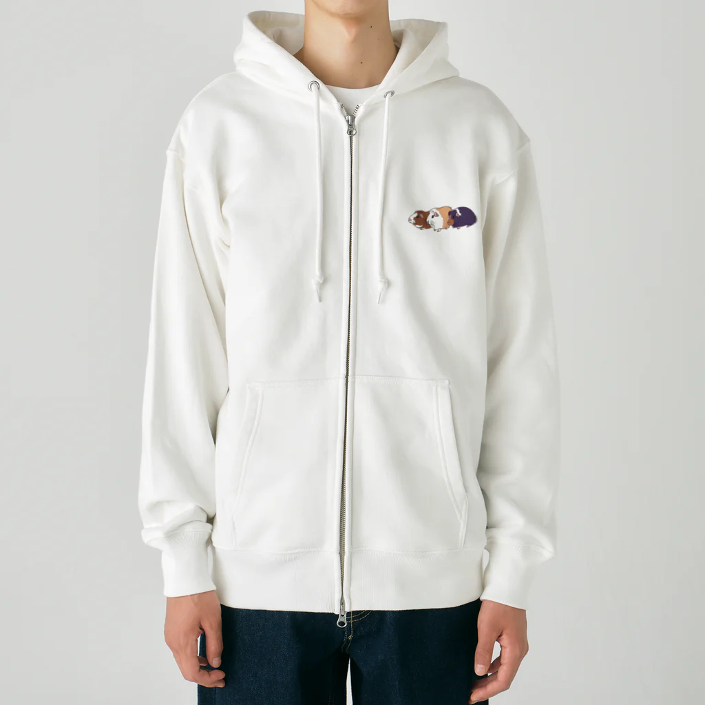 OKameMolꕤ︎︎オカメモルの3色の個性派モルモット Heavyweight Zip Hoodie