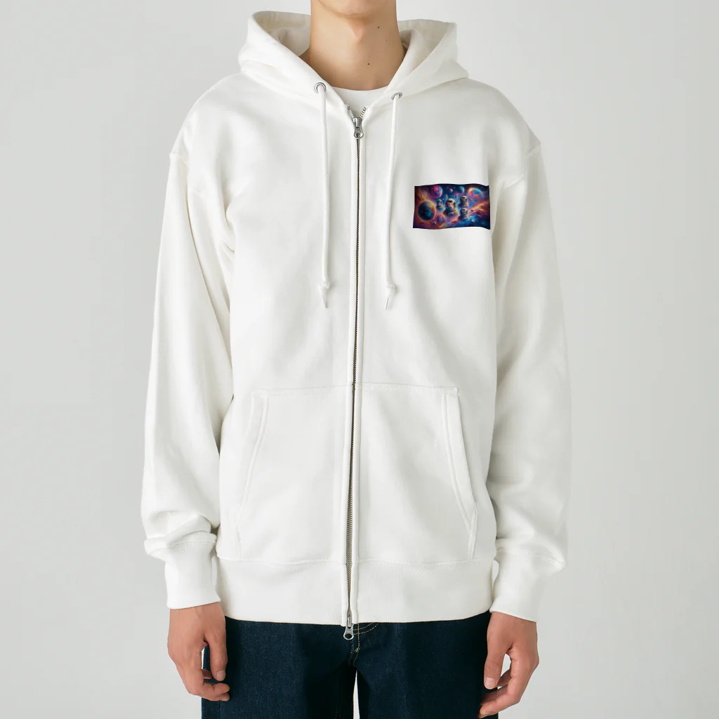 space catの宇宙猫飛行士 Heavyweight Zip Hoodie