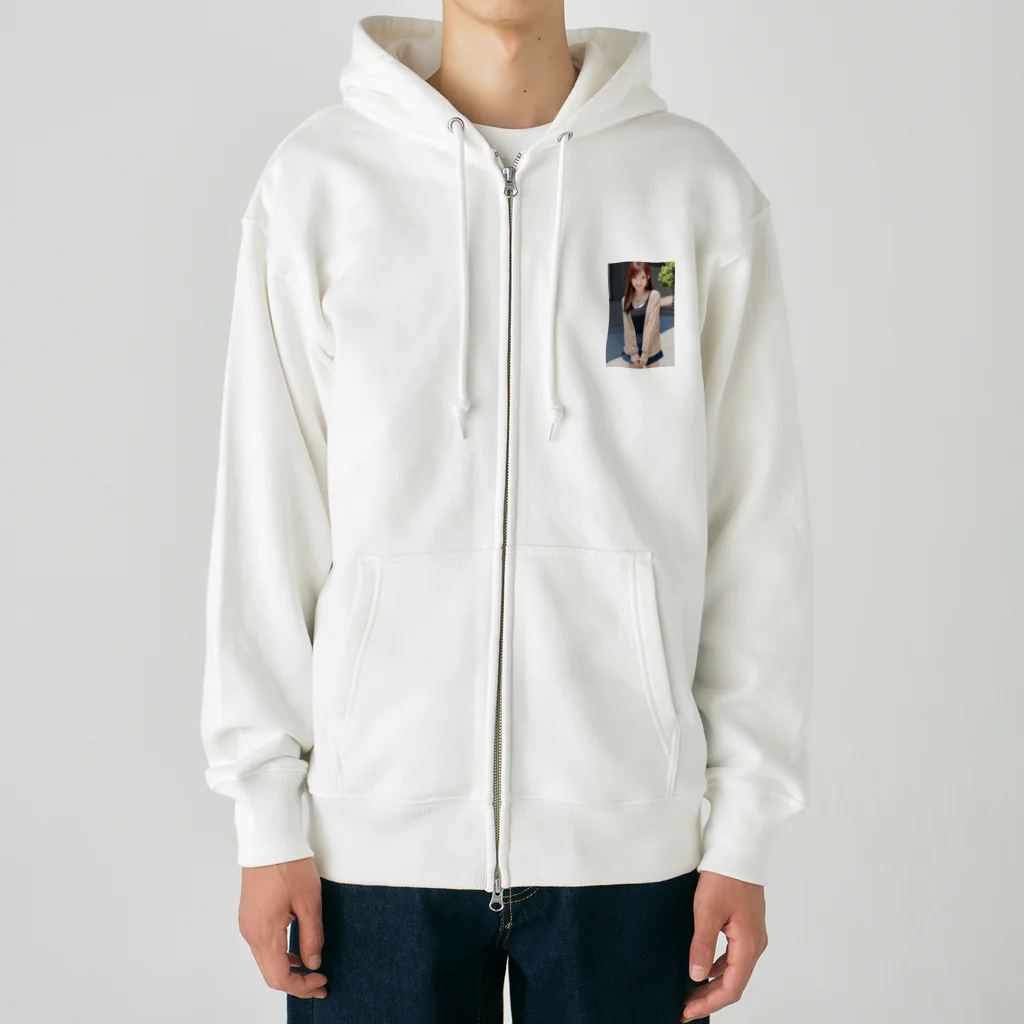 AI美女大好きクラブのAI美女とデートvol3 Heavyweight Zip Hoodie