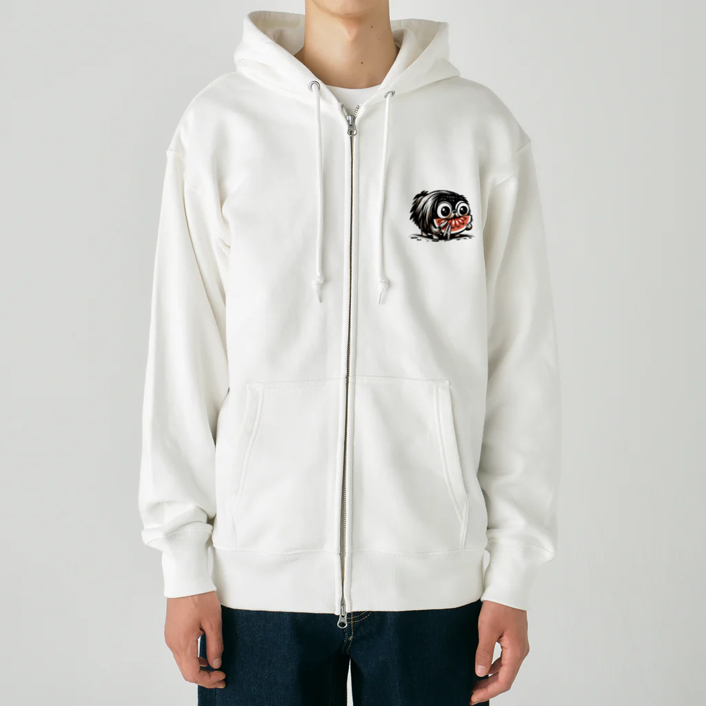 m_uu33ショップのホラーなペキニーズ Heavyweight Zip Hoodie