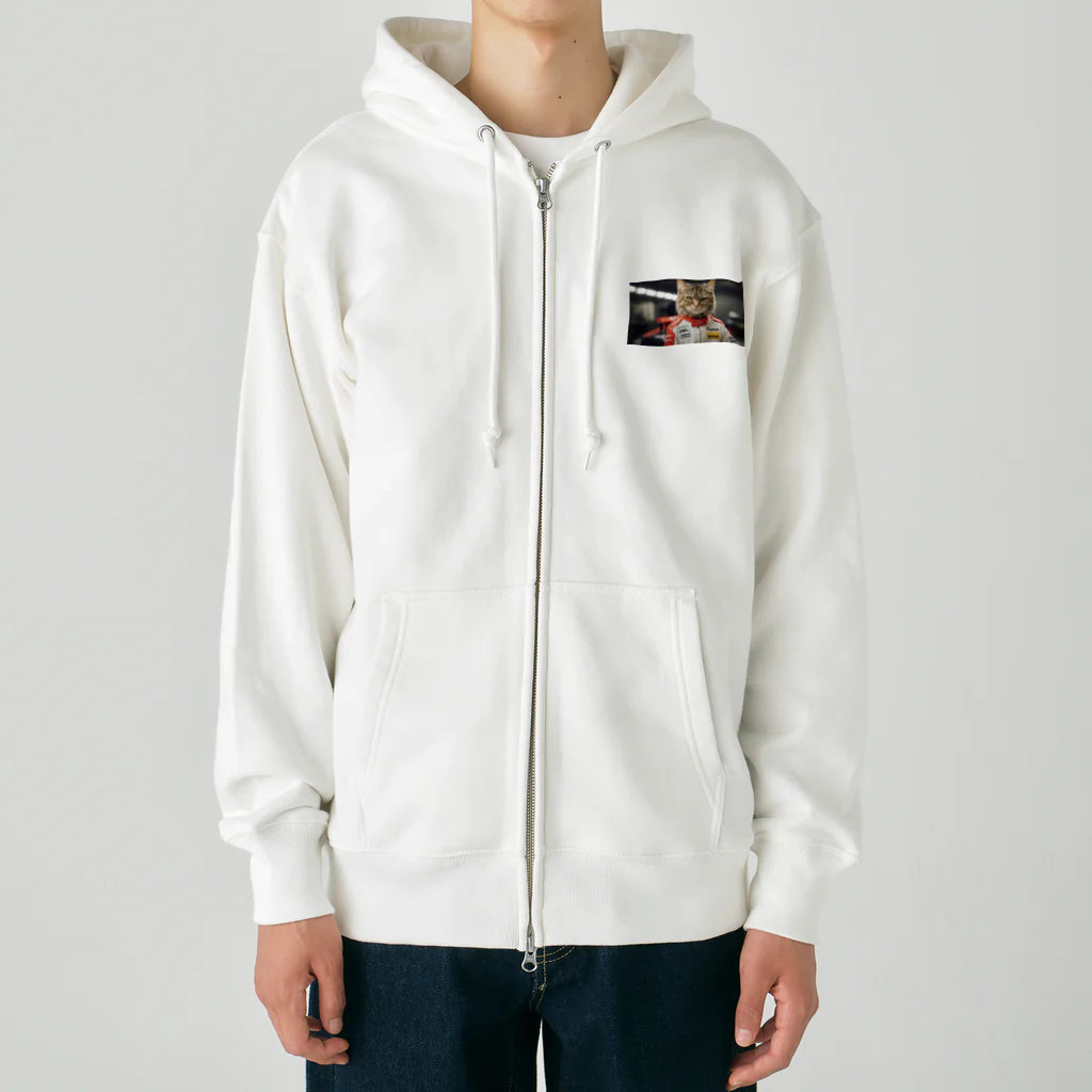 ADOのＦ１レーサー猫 Heavyweight Zip Hoodie