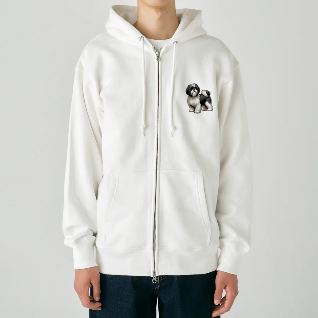 シーズーわんこのシーズーわんこ Heavyweight Zip Hoodie