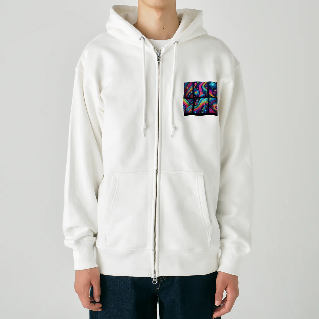 saoc11039の幾何学的なデザイン Heavyweight Zip Hoodie