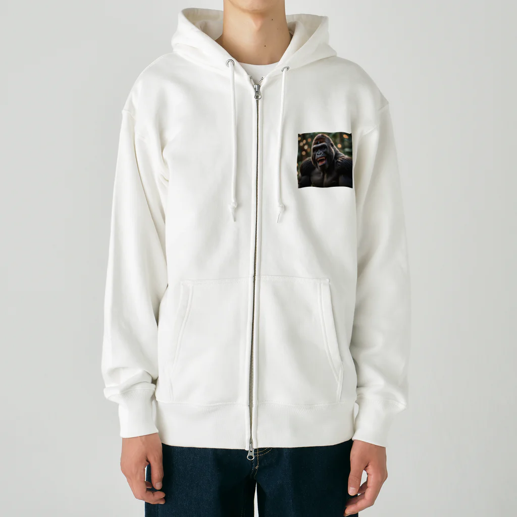 sunday_sataurday_freedayの喜んでいるゴリラ Heavyweight Zip Hoodie