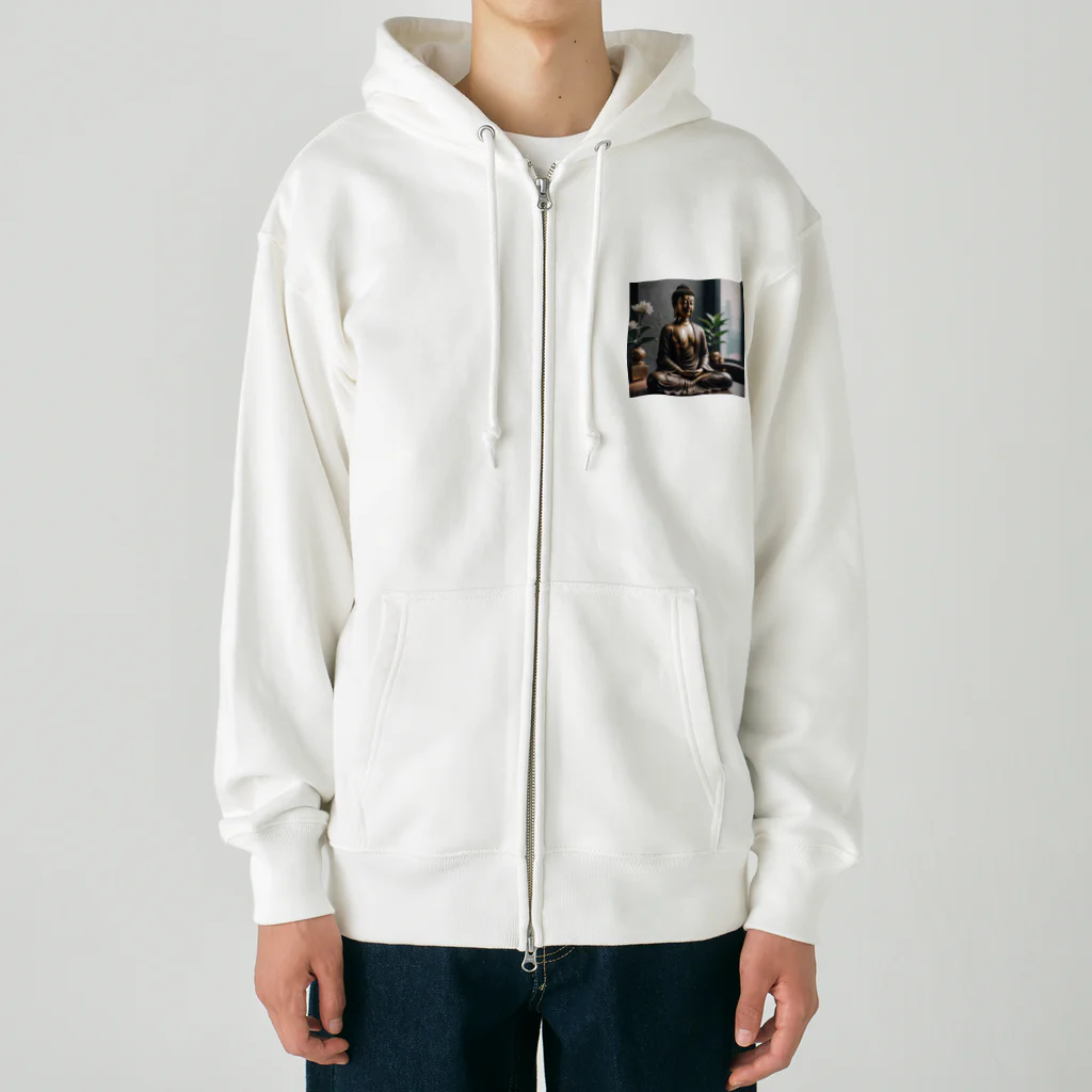 Take-chamaの現代的な仏像が、華やかな雰囲気でお部屋を彩ります。 Heavyweight Zip Hoodie