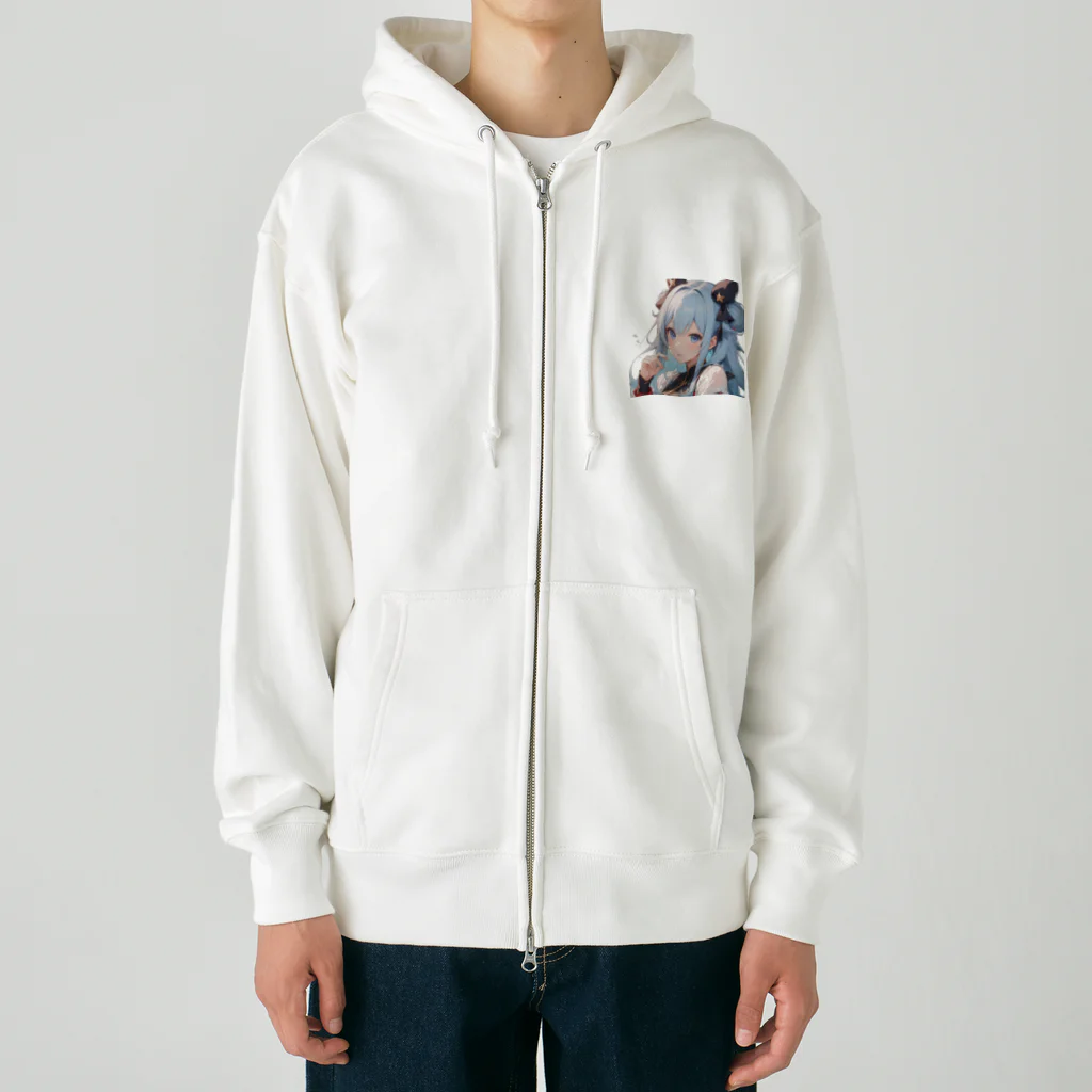 hazukimikanのあおにゃん Heavyweight Zip Hoodie