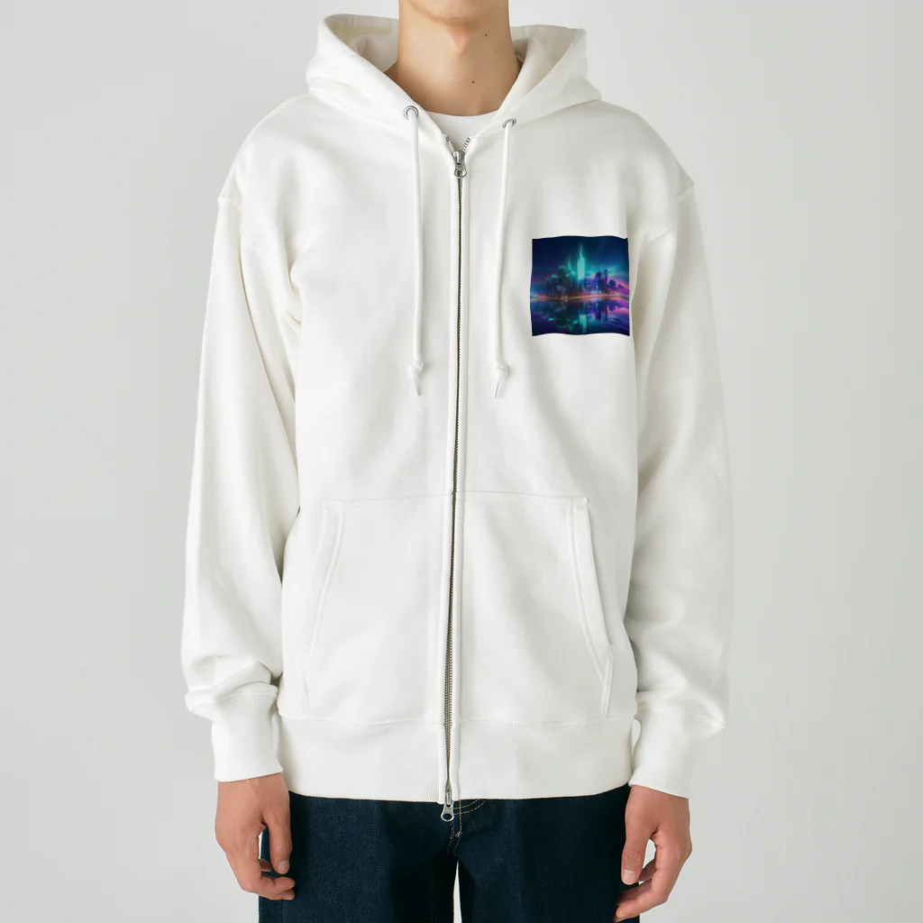 Mysycaの海辺の都市F Heavyweight Zip Hoodie