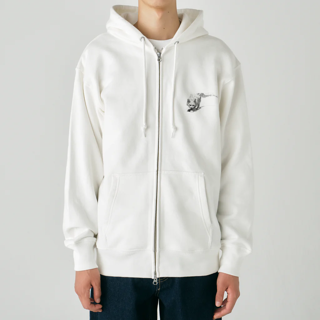 sperz shopの威嚇白猫 Heavyweight Zip Hoodie