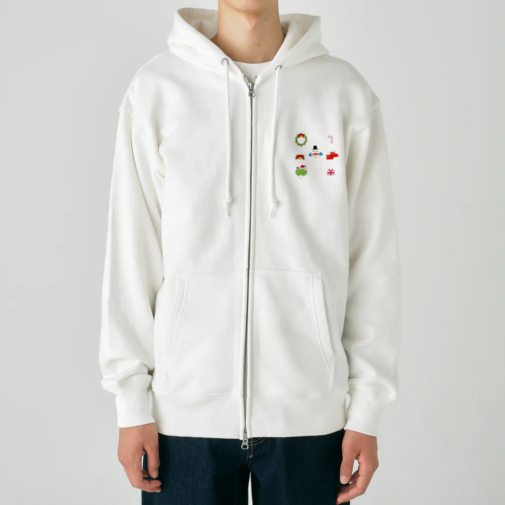 🐸かえるさんと仲間たち🐸のかえるさんのクリスマスB Heavyweight Zip Hoodie