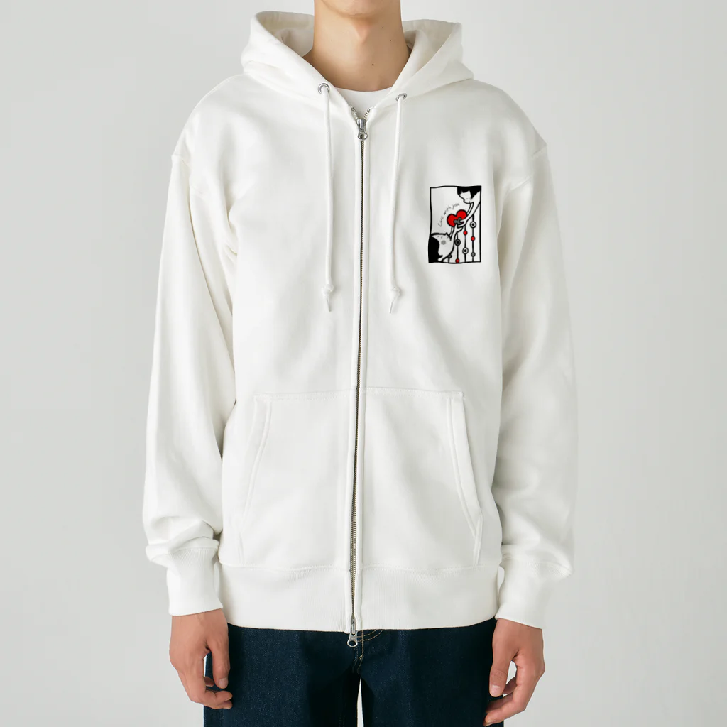 ❤Loveちゃんshop❤の愛のフードドライブちゃん〜Live with you〜 Heavyweight Zip Hoodie