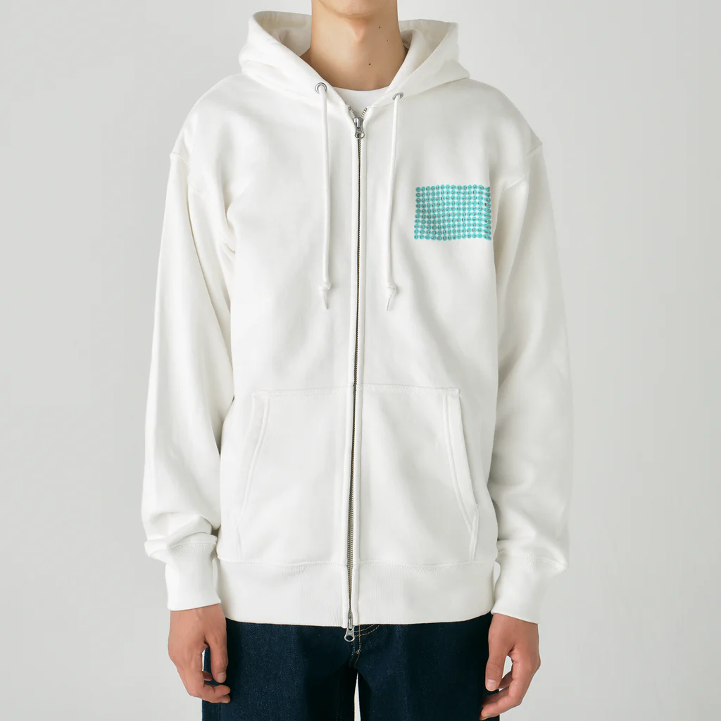 LalaHangeulのかなだらまばさ　~伝統ハングル~ 水色 Heavyweight Zip Hoodie