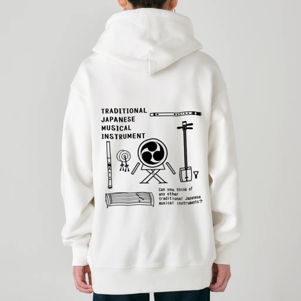 ぺんぎん24の和楽器大集合！(前面-ブラック) Heavyweight Zip Hoodie