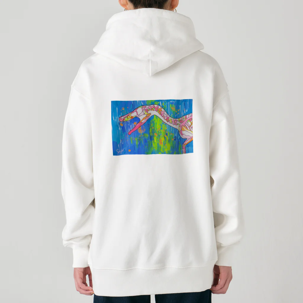 気まぐれインコのヴェロキラプトル・ボーン Heavyweight Zip Hoodie