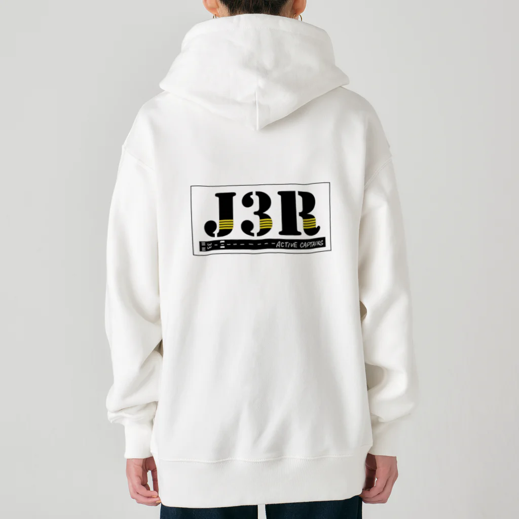 Threefall Japan Aviationの背面ロゴ！【J3Rロゴ（TFJAバージョン:３ｃｈ手書き滑走路） 】 Heavyweight Zip Hoodie