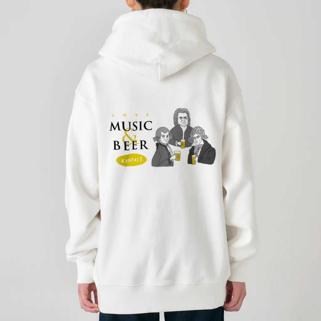 ビールとアート TM-3 Designの偉人 × BEER（三人の音楽家・音楽とビールを愛す） Heavyweight Zip Hoodie