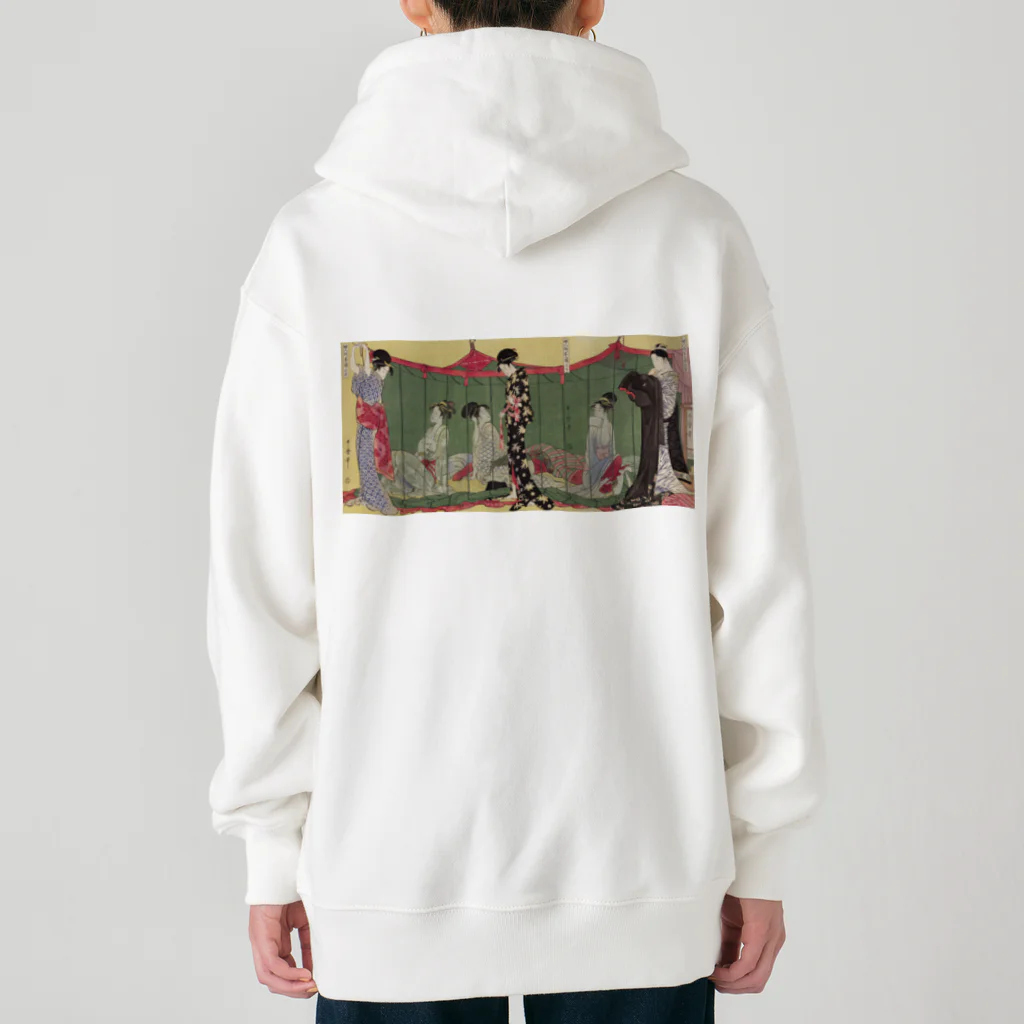 寿めでたや(ukiyoe)の日本画　浮世絵　喜多川歌麿_婦人泊り客の図 Heavyweight Zip Hoodie