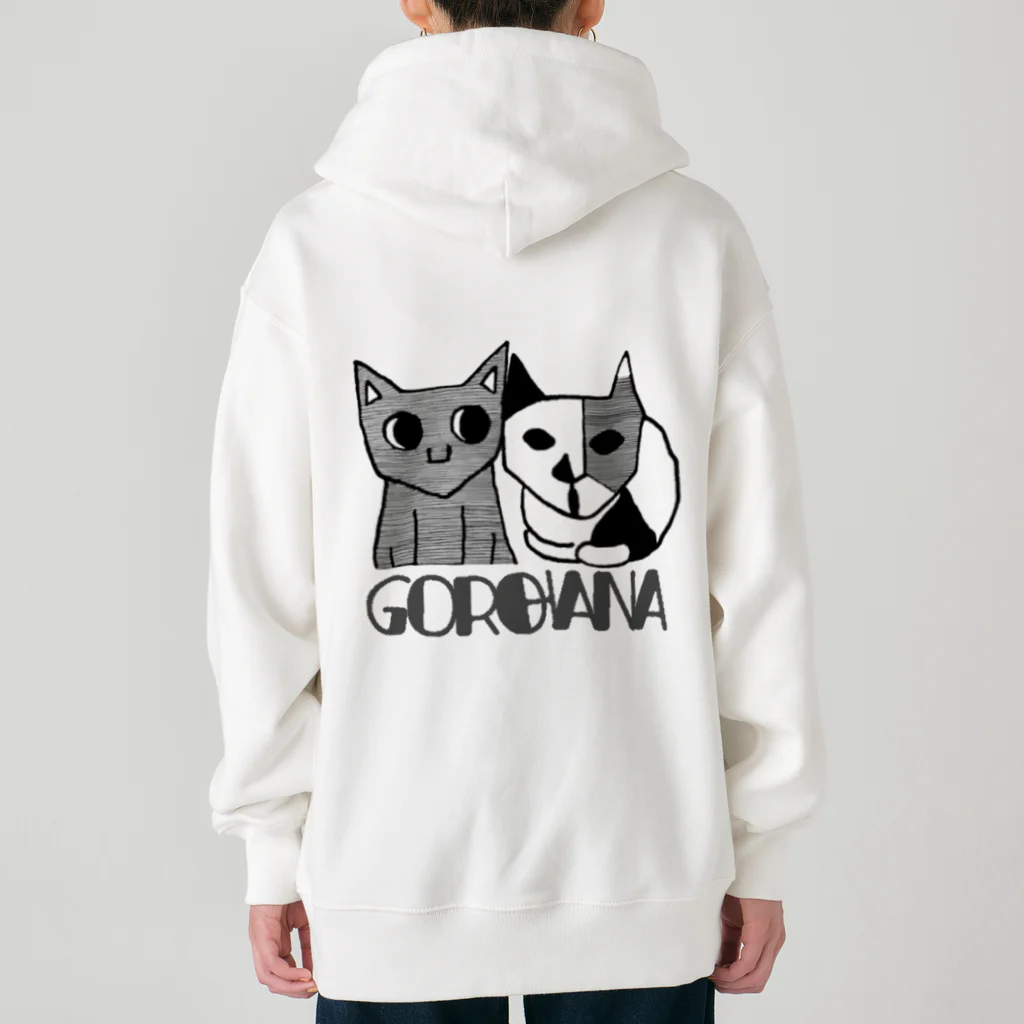 宇宙の真理ナビゲーターSunsCrystal's Shopの【猫】目覚めた猫の漫画『ごろとはな』-GOROHANA- Heavyweight Zip Hoodie